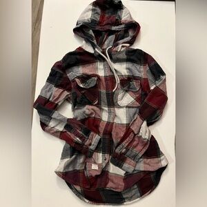 Garage hooded button up flannel